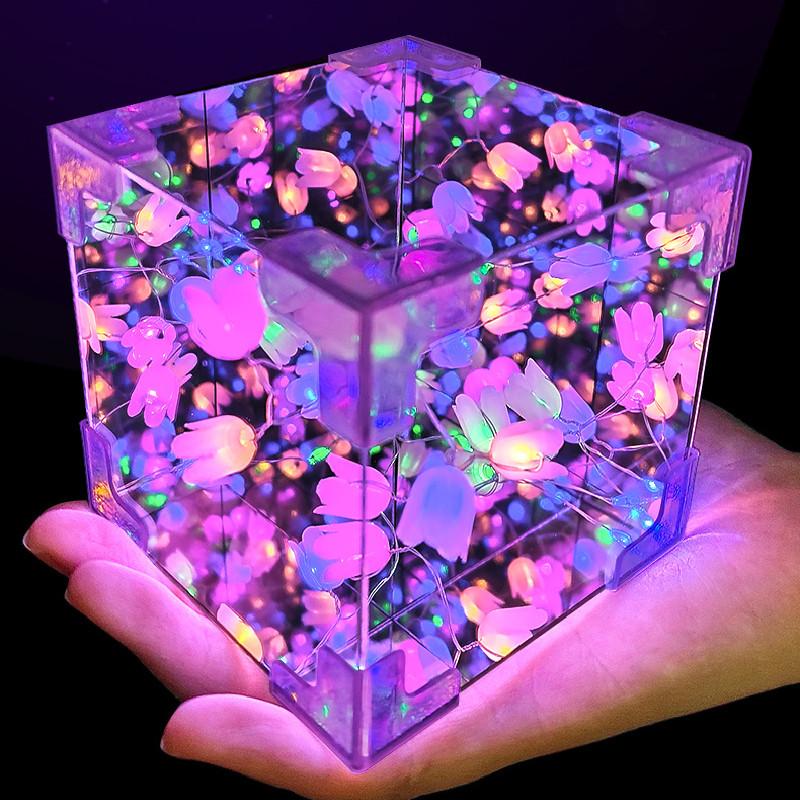 Сборка вручную Зеркало Цветок тюльпана Море Кубик Рубика Ночник Набор игрушек-пазлов для развития мозга