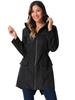 Allegra K Women's Lightweight Hooded Raincoat, Waterproof Jacket, Windbreaker, Trench Coat, Black, Size M
