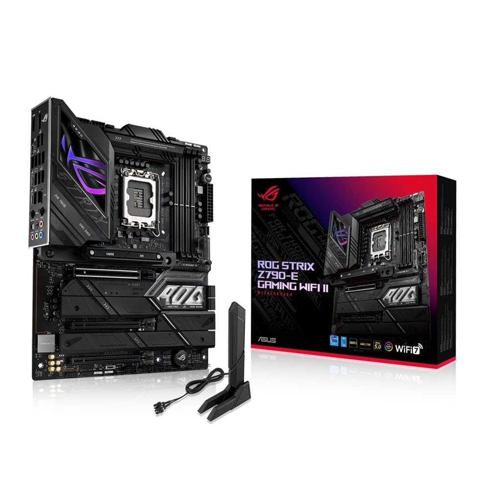 ASUS ROG STRIX GAMING WIFI II Процессор поколения Intel совместимый с LGA1700 Z790, оснащенный DDR5 ATX, авторизованный дистрибьютор, продукт Z790-E 14-й/13-й/12-й
