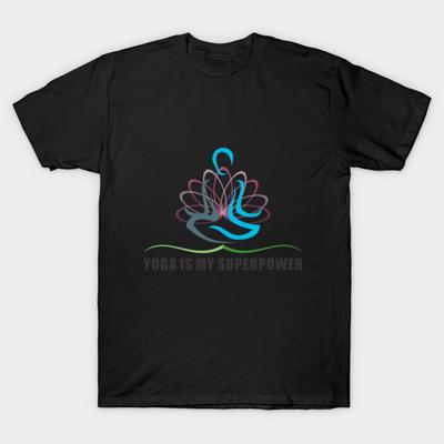 Мужчины Черная футболка с принтом Super Large TShirt йога-это моя суперсила No-Cut Передача Бумаги Печати Хлопковая футболка