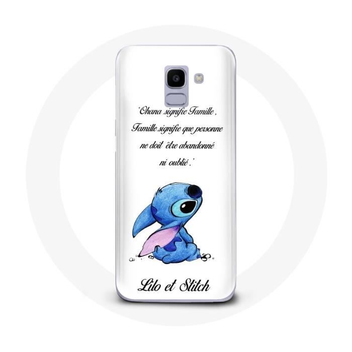 Coque - MANIACASE - Samsung Galaxy A6 2018 - Lilo et Stitch - Protection Souple - Blanc
