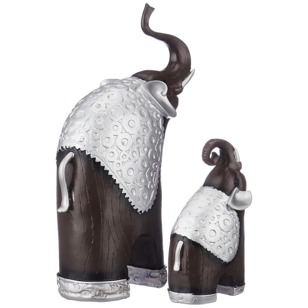 Новые статуэтки слонов в тайском стиле, скульптуры из смолы в стиле фэншуй для матери и ребенка, украшения для домашнего декора (Набор из 2,)