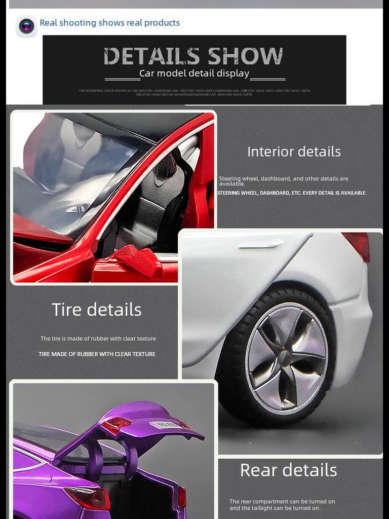 1:32 игрушечных литого автомобиля Tesla Model X со звуком, светом и открывающимися дверями - инерционный механизм для детей.