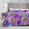 Tamagotchis Cartoon Blanket Cover Flannel 90s Electronic Pets Super Warm Throw Blanket for Airplane Travel Bedroom Quilt