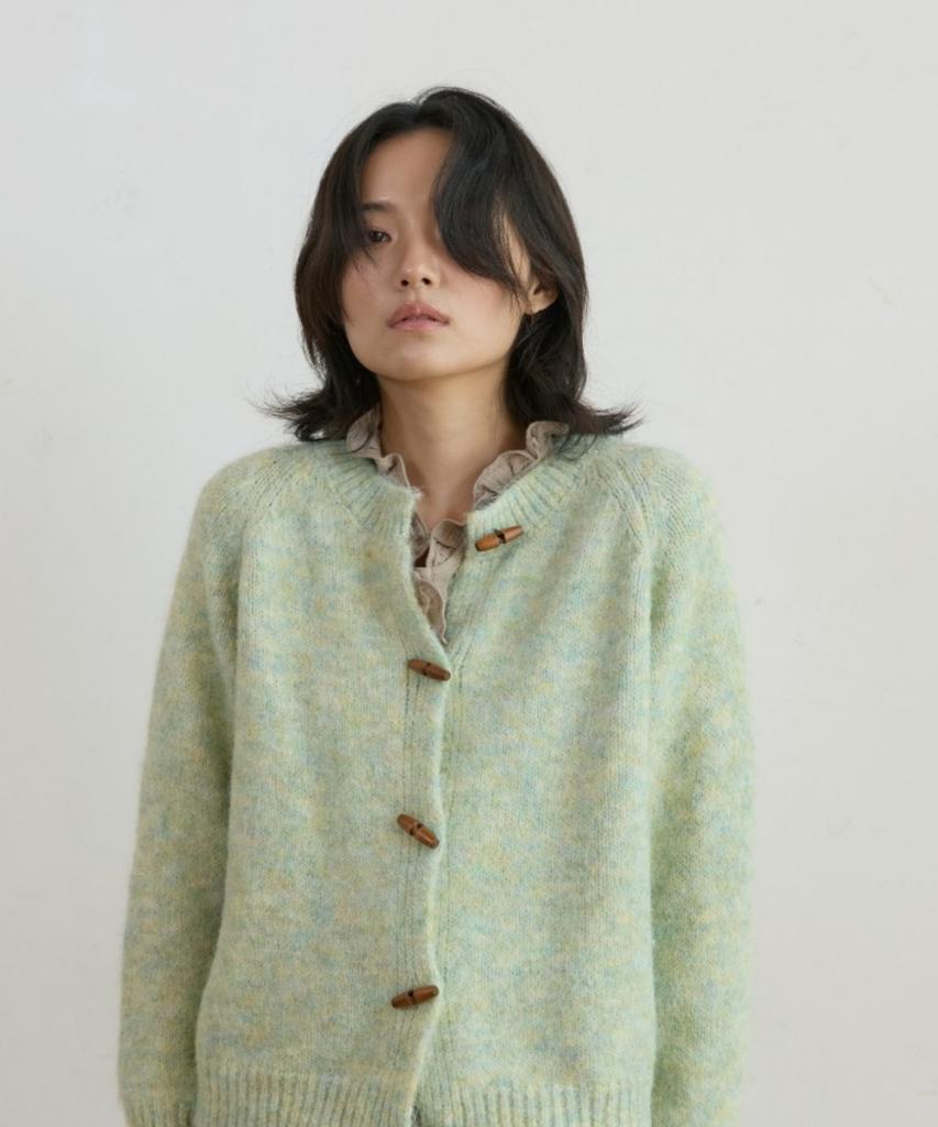 WIOE Toggle Button Knit Cardigan_Mint