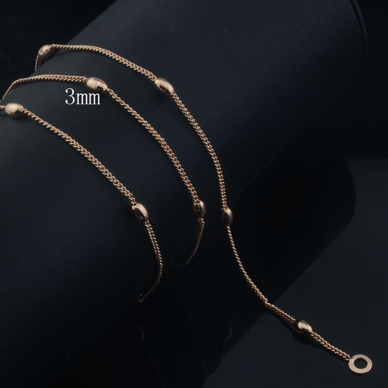 Новое Женское 585 Розовое Золото Цвет Бусины Умный Подвеска Тонкое Ожерелье Звенья Цепочки