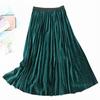 Элегантная узкая бархатная женская плиссированная юбка с высокой талией на весну и осень