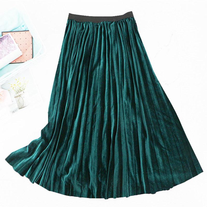 Элегантная узкая бархатная женская плиссированная юбка с высокой талией на весну и осень