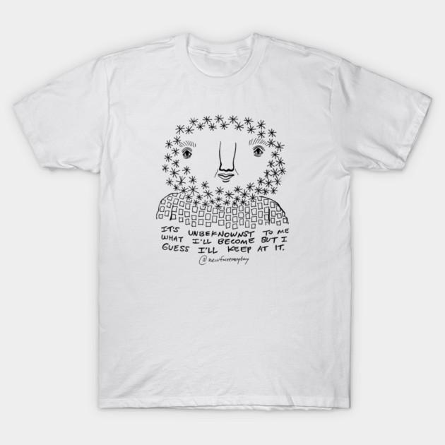 Asian Size Men Black Print T-shirt Unbeknownst To Me No-Cut Print Cotton Tshirt