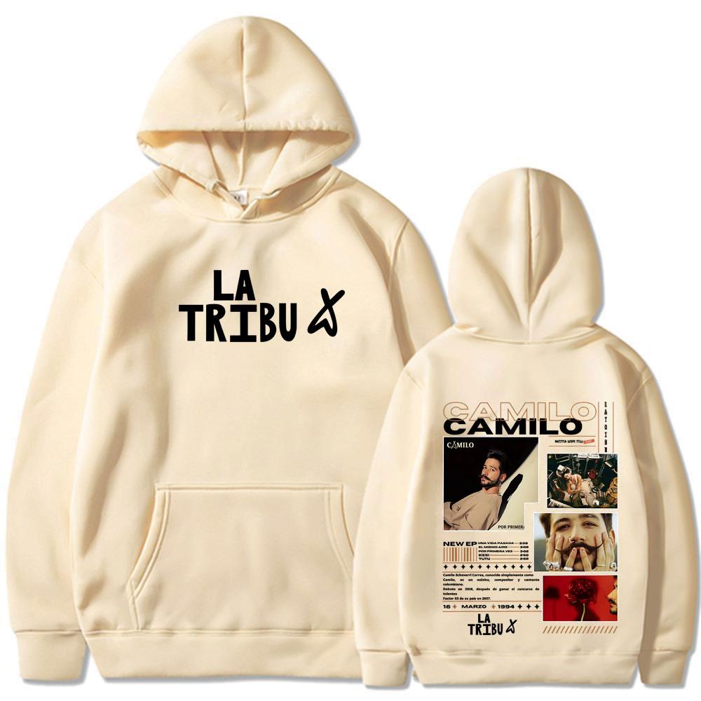 Rapper Camilo Nvestro Lugar Feliz Tour Hoodie Men Women Hip-hop Loose Casual Pullover Long Sleeves High Quality Man Sportswear
