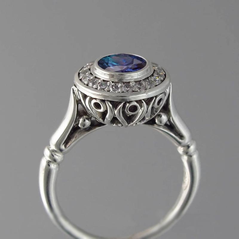 European and American Zircon Rings for Women, Double-layered Rings, Fashionable Internet Celebrity Index Finger Rings