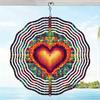 Metal Wind Chime with Rotating Heart Design Pixel Art Spiral Garden Decor No Power Needed Easy Install for Outdoor Patio Yard