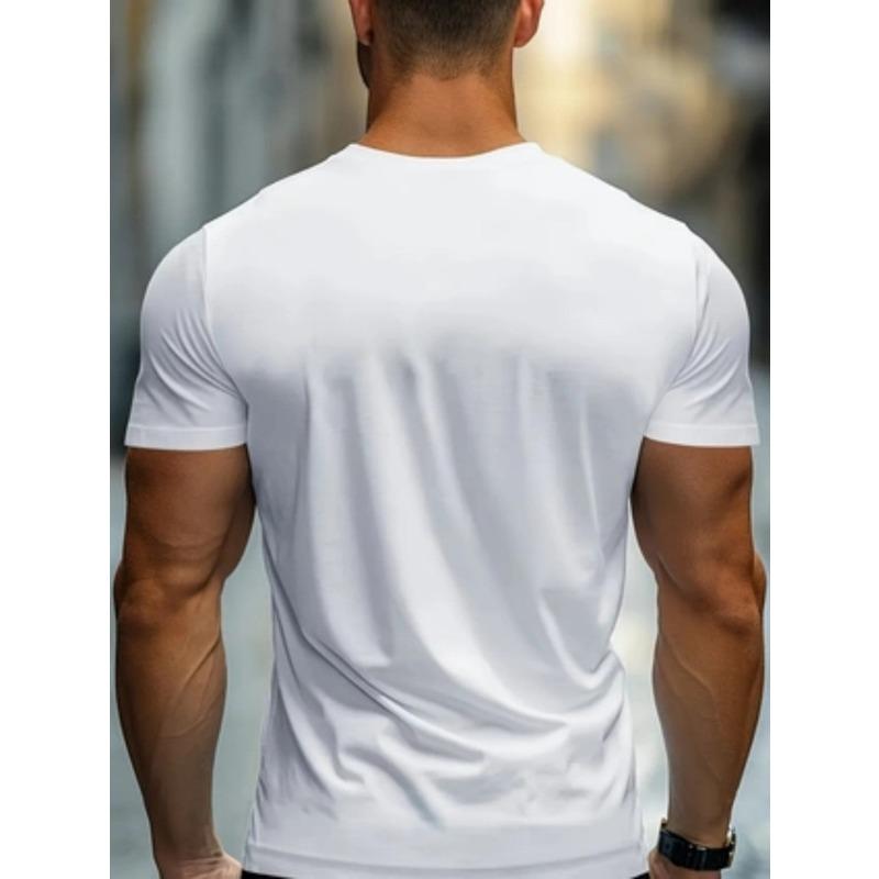Мужская повседневная летняя футболка с коротким рукавом, европейский размер, модный минималистичный уличный стиль, европейская и американская мода