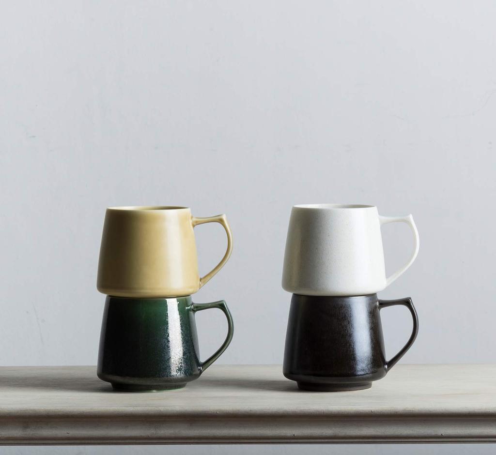 Кружки Kiki C811GR, Зеленый, 320 мл, Сделано в Японии, Можно использовать в микроволновой печи и посудомоечной машине, Тонкая работа