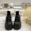 Лоферы черные две носки маленькие кожаные туфли женские осень 2025 новые универсальные ретро британский стиль увеличивают инс тренд