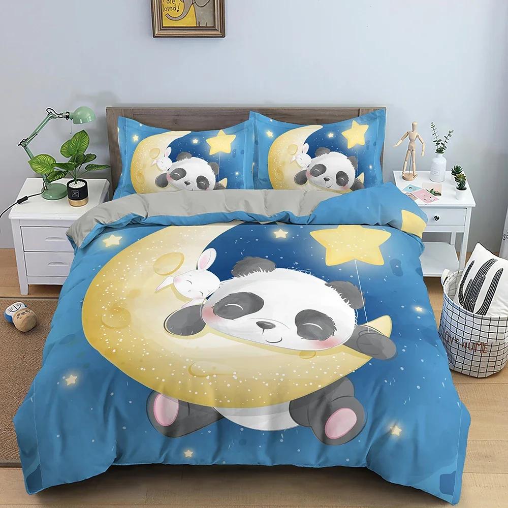 3D Cartoon Pattern Duvet/Quilt Cover Cozy Soft Bedding Set for Children Kids Bedroom Decor Bedclothes Queen Twin Single 2/3Pcs