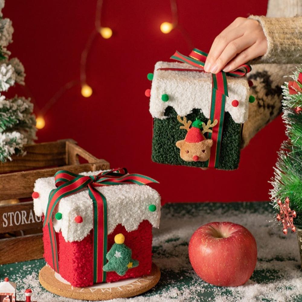 Xmas Christmas Gift Box Lint Christmas Eve Gift Box Mall Children's Candy Box  Party Supplies