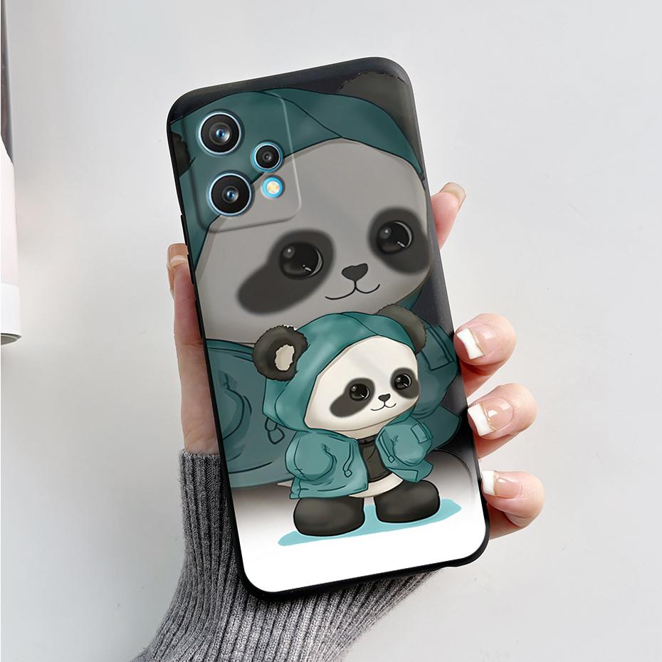 Cute Panda Cartoon Phone Case For Realme 9 4G 9 Pro Plus Protective Cover Case Soft TPU Funda For OPPO Realme 9 4G Coque Bumper