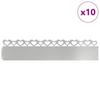Lawn Edging 10 Pcs Silver 103 X 0.05 X 22 Cm Galvanized Steel