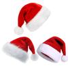 Unisex Christmas Santa Hat Extra Large And Thick New Year Party Beanie Contrast Color Elastic Thick Plush Decor Santa Cosplay Adult Holiday Headgear