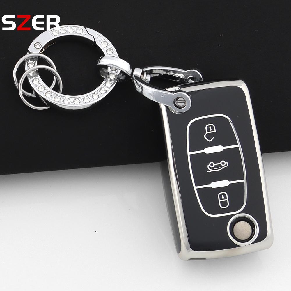 Для Citroen C2 C3 C4 C5 C6 Xsara Berlingo Для Peugeot 207 307 308 407 607 807 Модный ТПУ Чехол для Ключа Автомобиля Обложка Брелок Брелок Оболочка