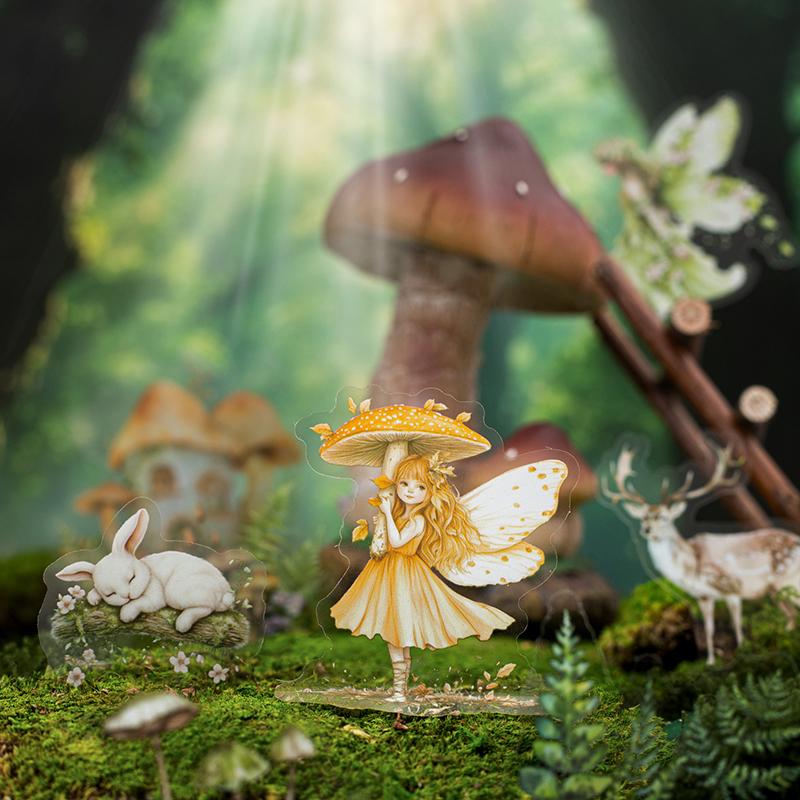 4 Style 30Sheets/bag European Vintage Fairy Scene Stickers Character Hand Account Landscape Tape Creative Collage DIY Decoration