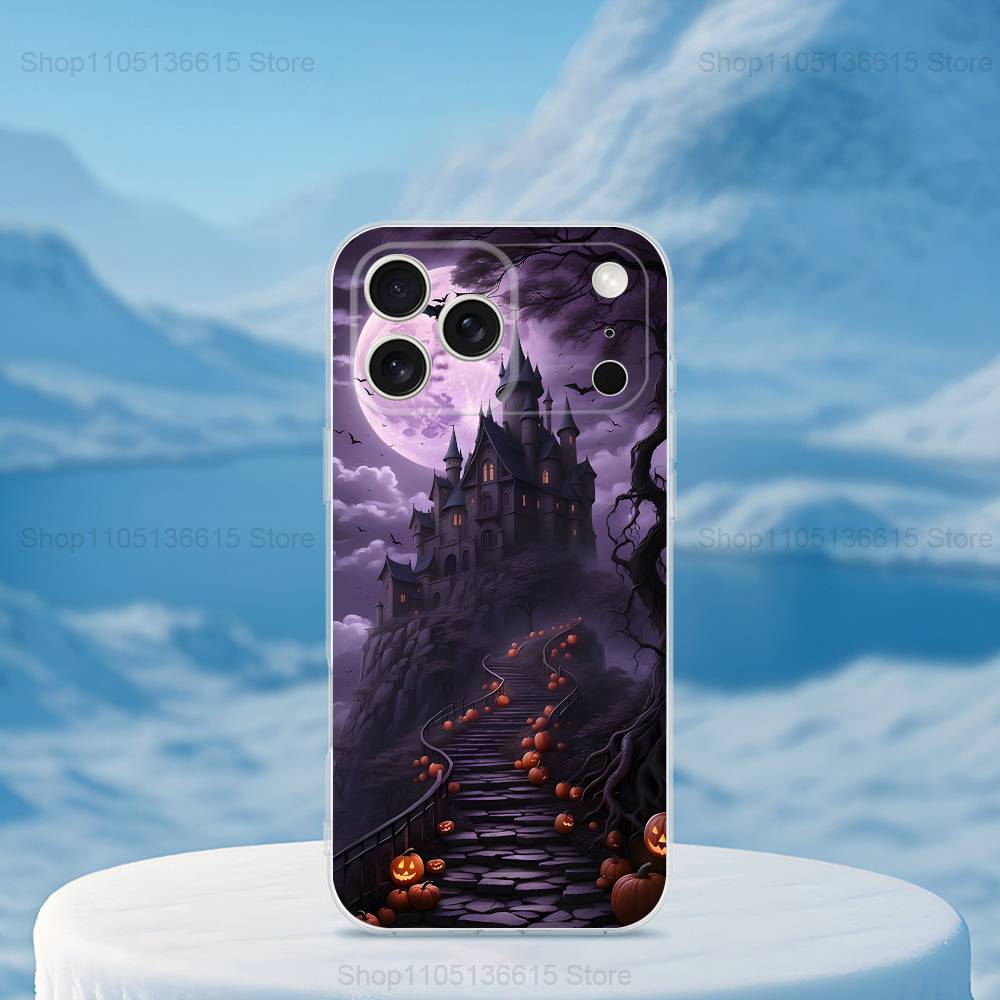Festival Halloween Horror Case For iPhone 15,11,12,13,16,14,17,Pro,Max,Plus,SE,Mini,X,XS,XR, Transparent Soft Silicone