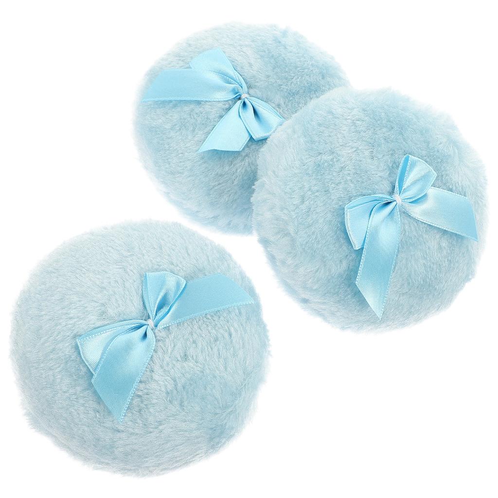 3Pcs Baby Body Powder Compact Bowknot Powder Puff Soft Touch for Household Home Salon Makeup Use Makeup