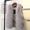 Plush Warm Women's Vest V Neck Loose Thicken Fake Fur Vest Coat 2023 Autumn Winter New Open Stitch Sleeveless Jacket Female
