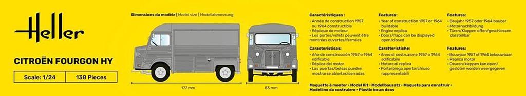 Platz Heller Citroen Covered HY Van Пластиковая модель HE80768 1/43 (Машина)