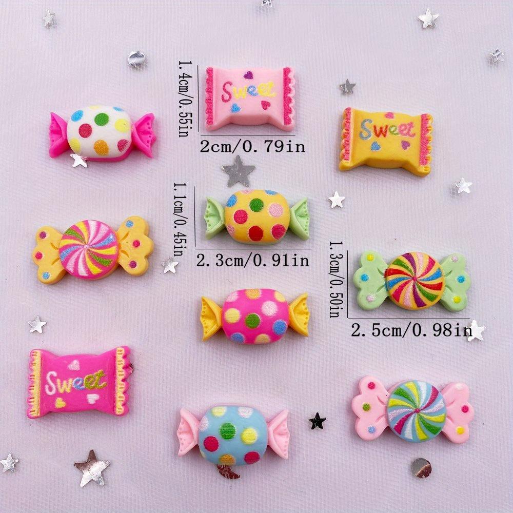 10pcs Mixed Resin Mini 3D Sweet Colorful Dot Candy Flatback Cabochon Simulation Foods Scrapbook DIY Figurines Accessories Decor Crafts