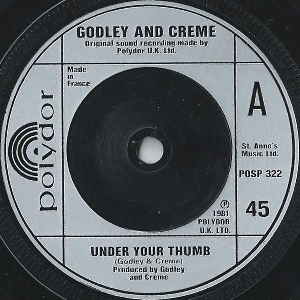 7-дюймовая пластинка GODLEY CREME Under Your Thumb POSP322 POLYDOR 1981 UK Танцевальная Электроника Б/у
