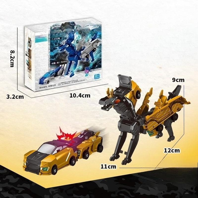 Non-Toxic Collision Transforming Dinosaur Car Toy Magnetic Dinosaur Transformer Car Transform Into Dinosaurs Fun Transforming Cars