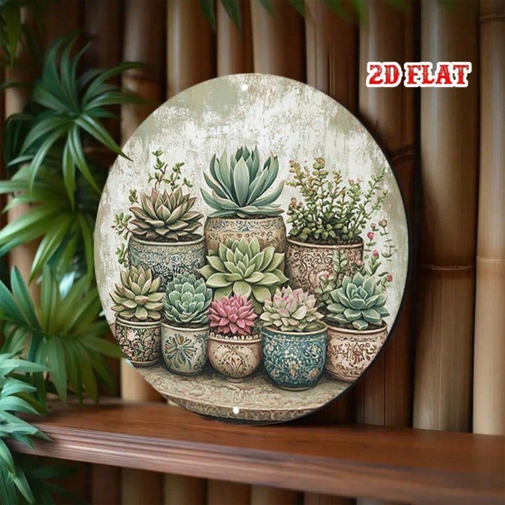 3D Металлическое Настенное Искусство Суккуленты Ручная Работа Декор для Гостиной