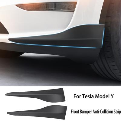 Для Tesla Model Y 2023-2017 2 шт. передний бампер анти-столкновительная полоса TPE передний угол защитные накладки на губу внешние аксессуары