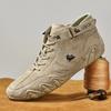 Мужские ботинки, зимние меховые теплые ботильоны ручной работы, мужская рабочая зимняя обувь, мужские кожаные ботинки из спилка
