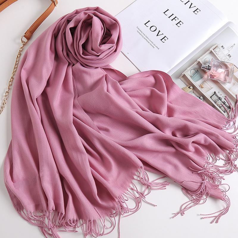 Осенне-зимний новый женский кашемировый шарф, однотонный, имитация кашемира, толстый вышитый кашемировый платок