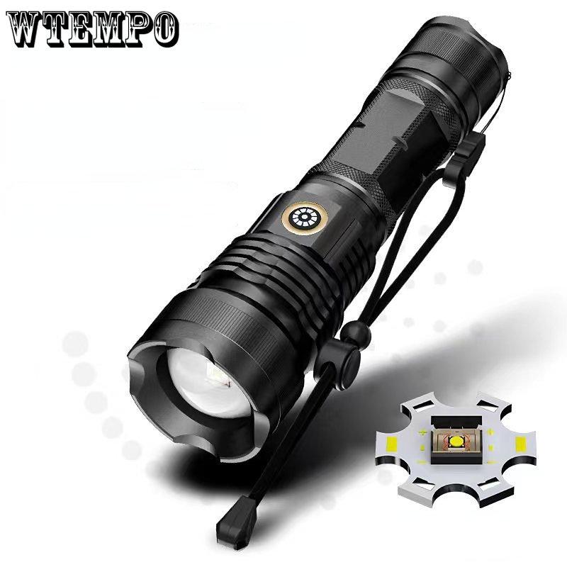 Мощный фонарик с телескопическим зумом, фонарик из алюминиевого сплава TYPE-C, быстрая зарядка, уличный прожектор для дальней точки