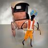 Handcrafted Iron Rickshaw Showpiece - Vintage Tabletop Rajasthani Hand Painted Decor for Home and Office, 12 Inchesc