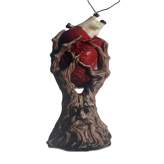 Украшение на Хэллоуин, человеческое сердце, корень дерева, черная кошка, призрачная статуэтка, ручная работа, акриловый кулон для стола, сада, офиса