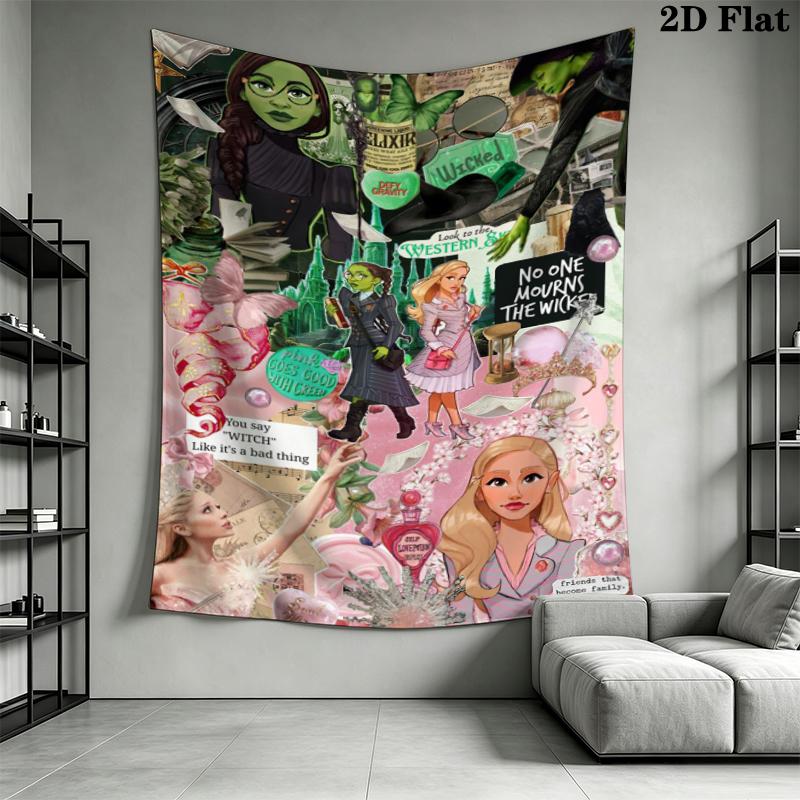 WICKED Wall Tapestry Aesthetic Wall Hanging Printed Fabric Blanket Decorative Tapestries for Bedroom Living Room Home Decor