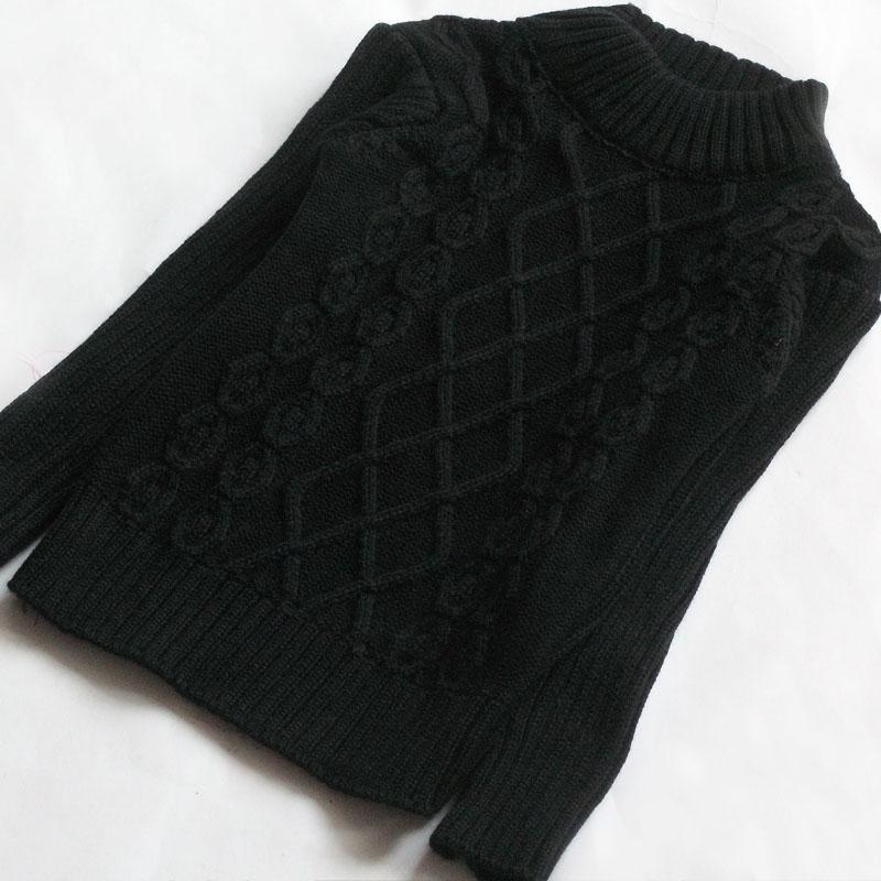 Свитера с высоким воротником для маленьких мальчиков и девочек, детские свитера на зиму, вязаные низы, свитера для мальчиков