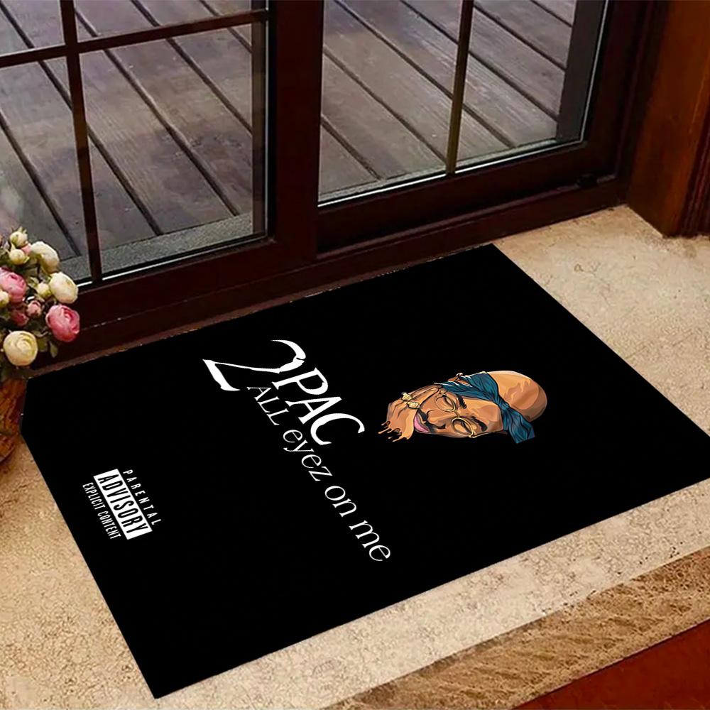 2pac's Iconic Album Cover Themed Anti-Slip Rugs - Polyester Home Decor, Suitable for Bedrooms, Living Rooms, Doorways, Studios, and Decorations