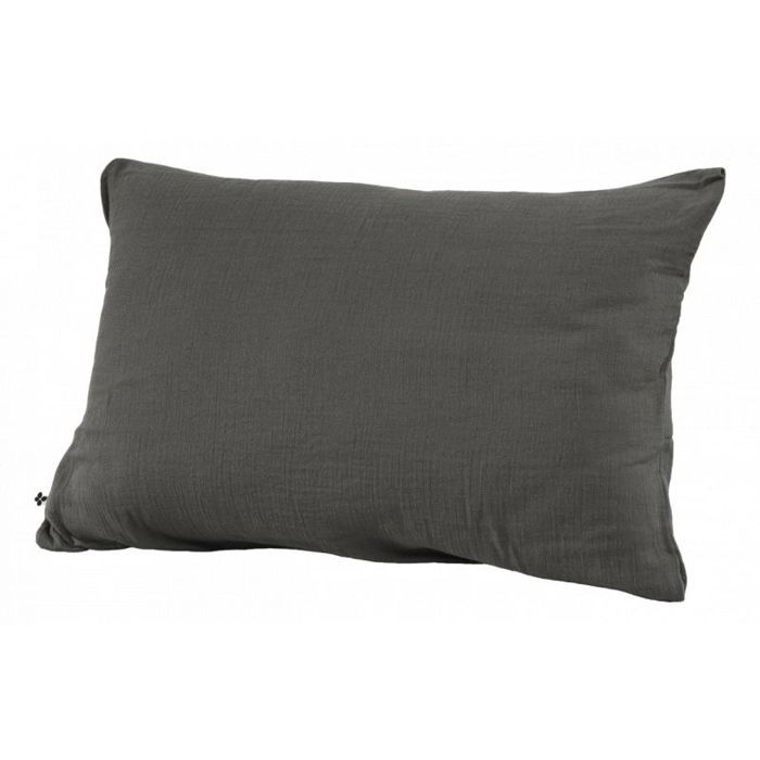 Taie d'oreiller "Gaïa" 60 x 60 cm &amp; 50 x 70 cm "Gaze de Coton" - Gaïa Granit - 50 x 70 cm