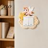 Nursery Wall Decoration Ideas 4Pcs Felt Switch Plate Cover, Cute Pony Light Sticker, Room Decor for Bedroom Living Self?Adhesive Socket Protector,