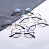 Fashionable Retro Metallic Street Shot Flat Glasses Tide Cat Ears Anti Blue Light Student Plain Makeup Glasses Frame