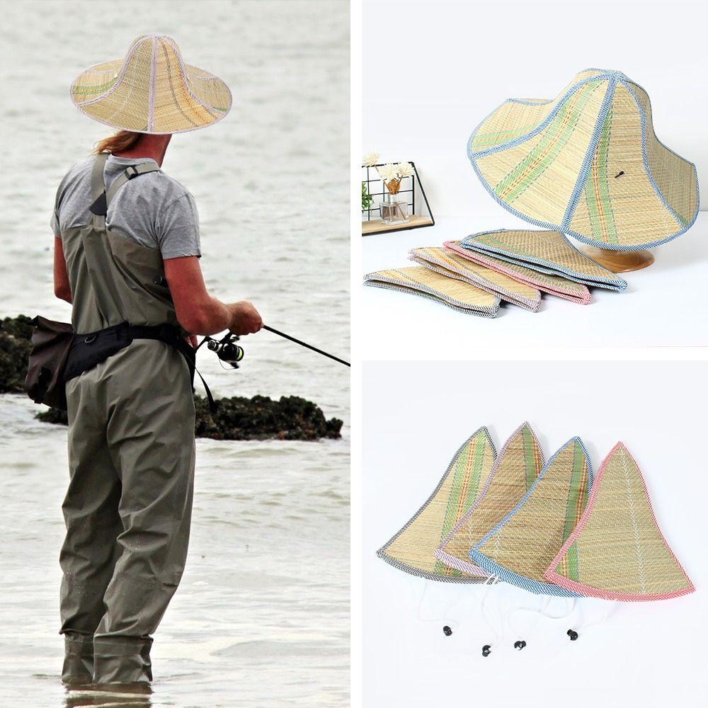 Foldable Portable Big Visors Anti-UV Sunshade Hats Beach Cap Sun Hat Fisherman Cap Straw Hat