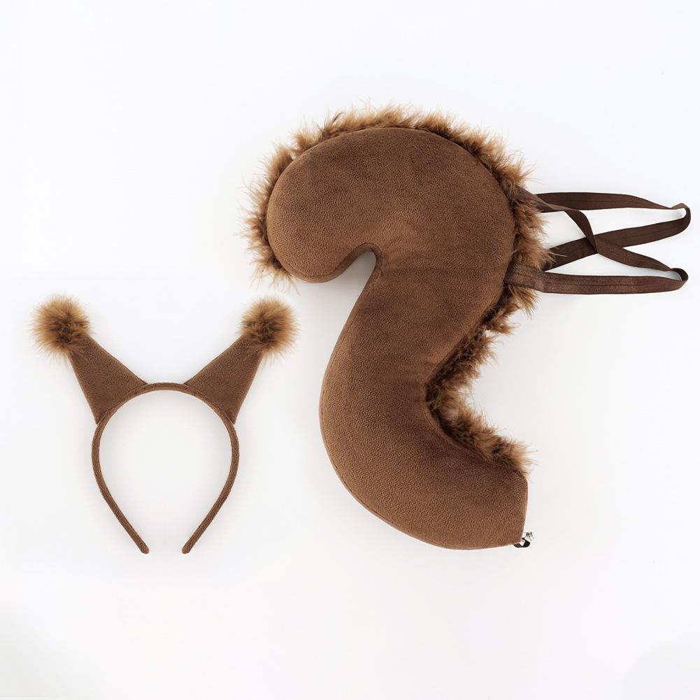New squirrel-themed hair accessories set cosplay Tail costume for a children's performance on Children's Day