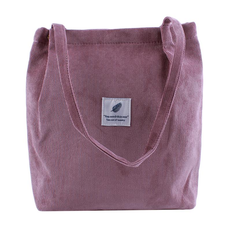 Женская вельветовая сумка-тоут, женская повседневная наплечная сумка, складная многоразовая сумка для покупок, пляжная сумка KTY