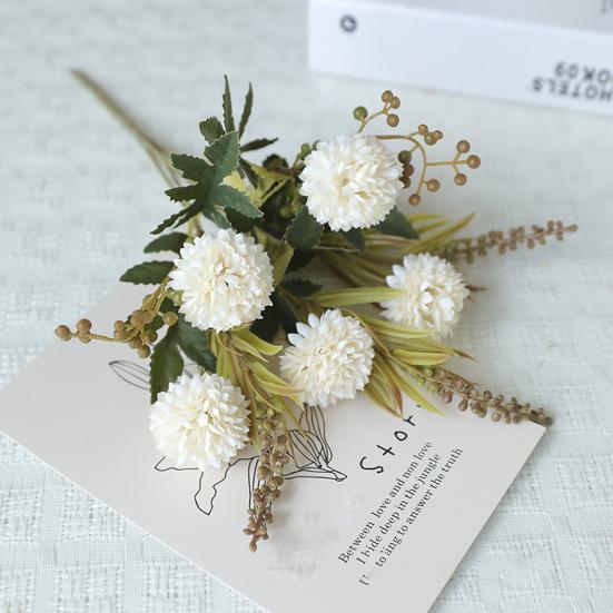 Искусственный цветочный шар 5 голов реалистичные устойчивые к УФ-излучению искусственные хризантемы